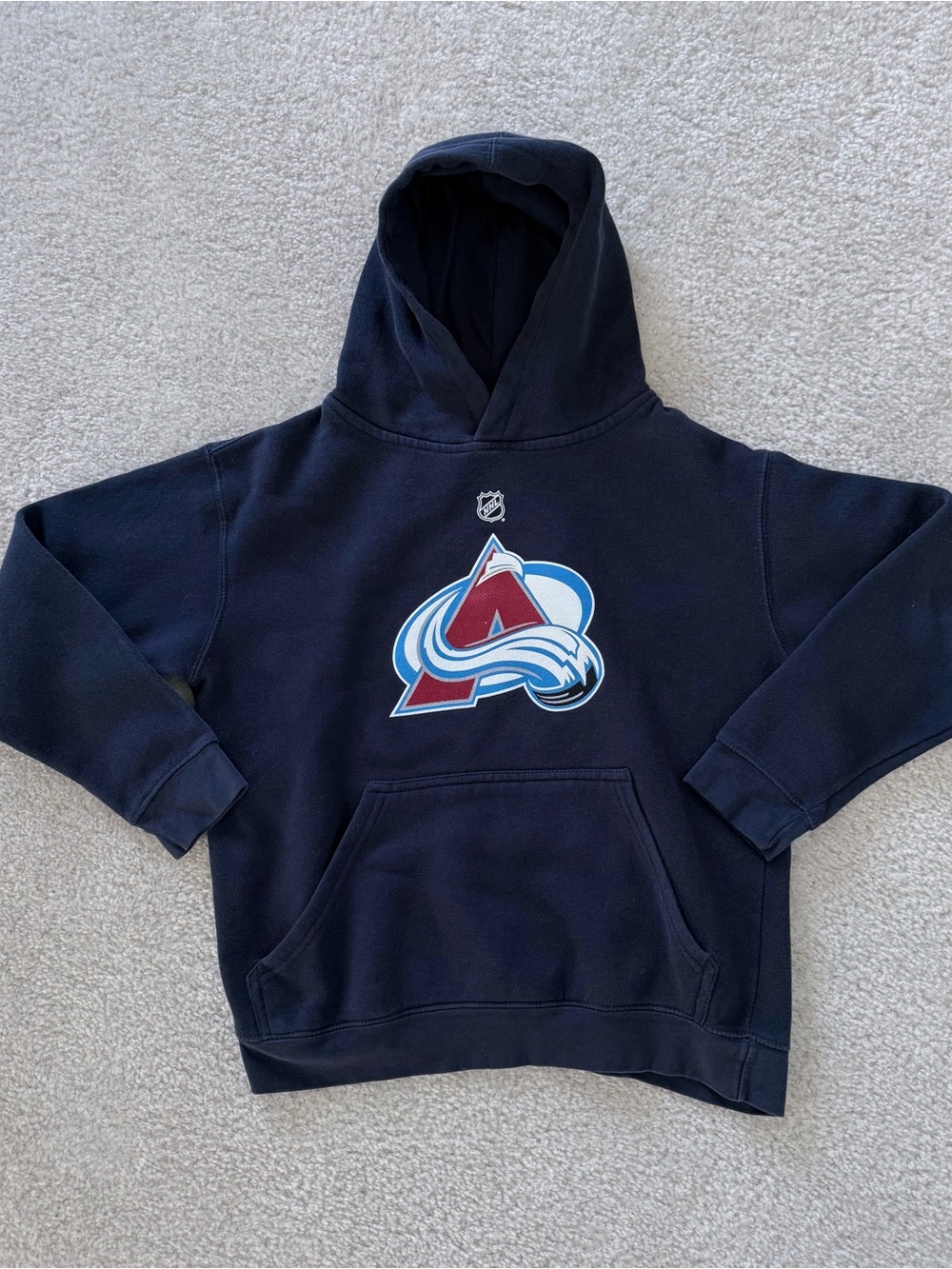 NHL Colorado Avalanche Navy Logo Hoodie, Youth Large 10/12